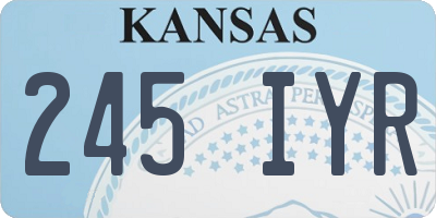 KS license plate 245IYR