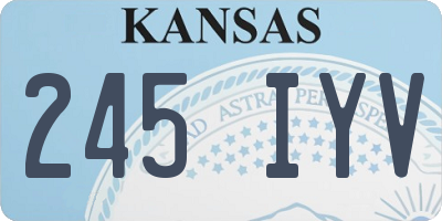 KS license plate 245IYV