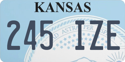 KS license plate 245IZE