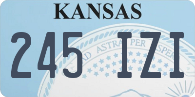 KS license plate 245IZI