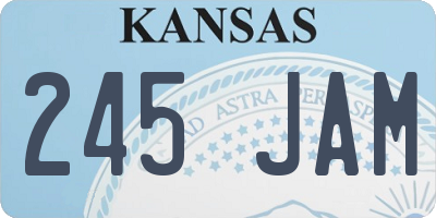 KS license plate 245JAM
