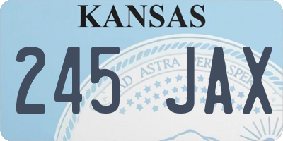 KS license plate 245JAX