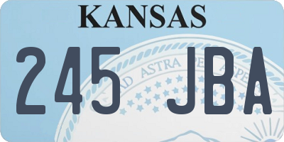 KS license plate 245JBA