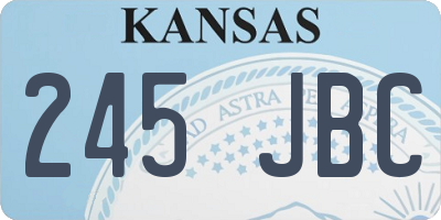 KS license plate 245JBC