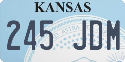 KS license plate 245JDM
