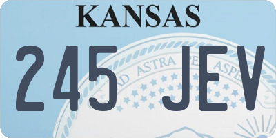 KS license plate 245JEV