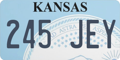 KS license plate 245JEY