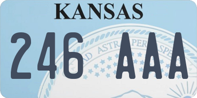 KS license plate 246AAA