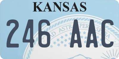 KS license plate 246AAC