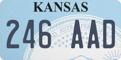 KS license plate 246AAD
