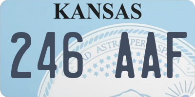 KS license plate 246AAF