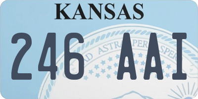 KS license plate 246AAI