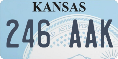 KS license plate 246AAK