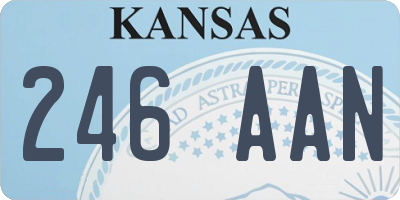 KS license plate 246AAN