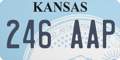 KS license plate 246AAP