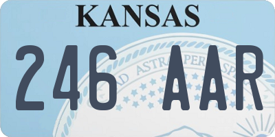 KS license plate 246AAR