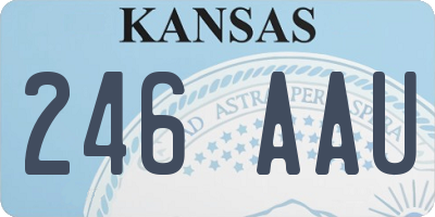 KS license plate 246AAU