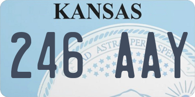 KS license plate 246AAY