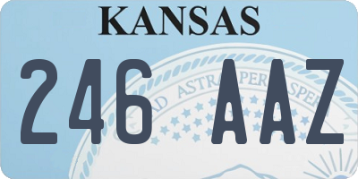KS license plate 246AAZ