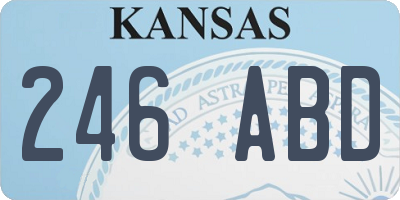 KS license plate 246ABD