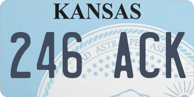 KS license plate 246ACK