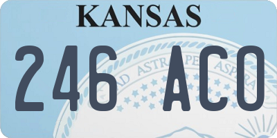 KS license plate 246ACO