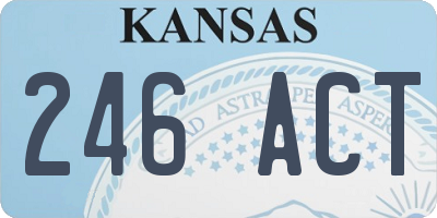 KS license plate 246ACT