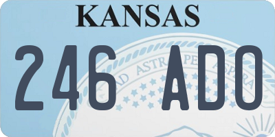 KS license plate 246ADO