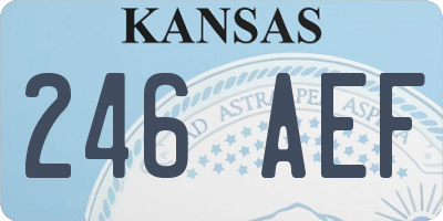 KS license plate 246AEF