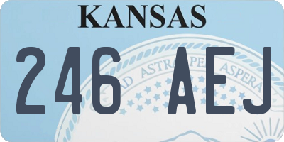 KS license plate 246AEJ