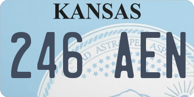 KS license plate 246AEN