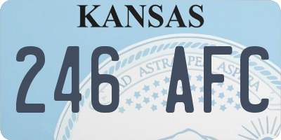 KS license plate 246AFC