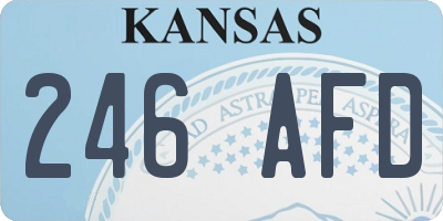 KS license plate 246AFD