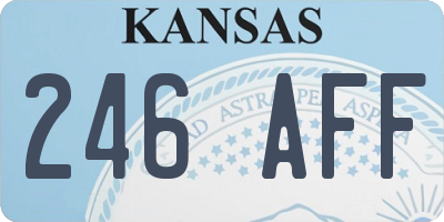 KS license plate 246AFF