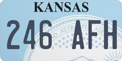 KS license plate 246AFH