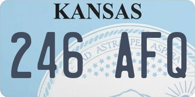 KS license plate 246AFQ