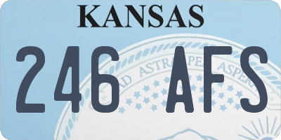 KS license plate 246AFS