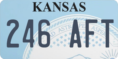 KS license plate 246AFT