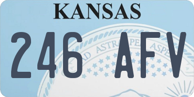 KS license plate 246AFV