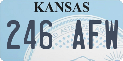 KS license plate 246AFW