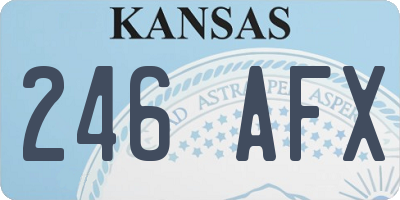 KS license plate 246AFX