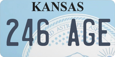 KS license plate 246AGE