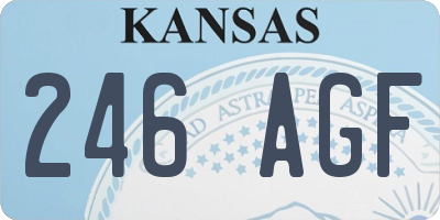 KS license plate 246AGF