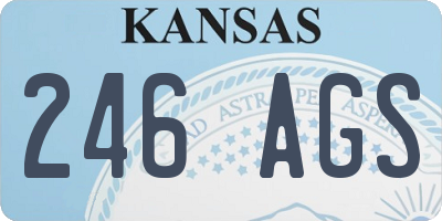 KS license plate 246AGS