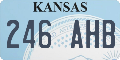 KS license plate 246AHB