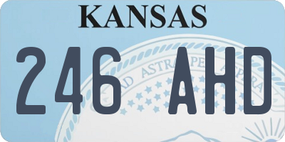 KS license plate 246AHD