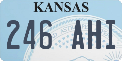KS license plate 246AHI