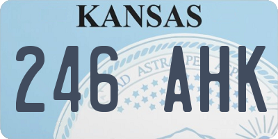 KS license plate 246AHK