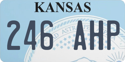 KS license plate 246AHP