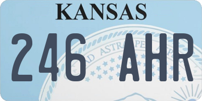 KS license plate 246AHR
